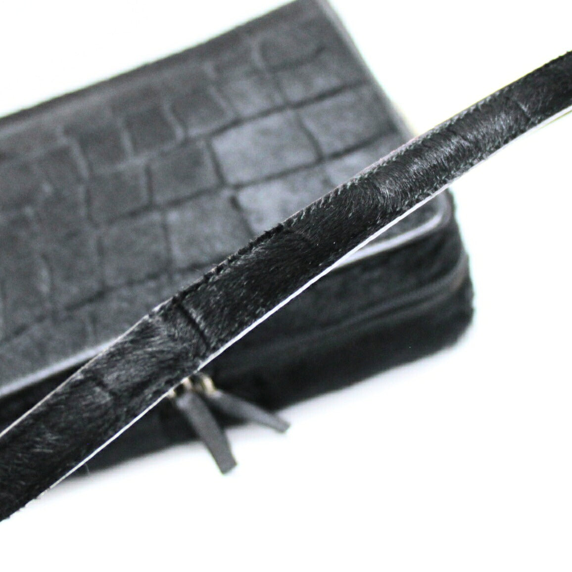 GUCCI Vintage Square Calf Hair Bag Black Size ONE SIZE