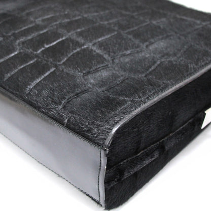 GUCCI Vintage Square Calf Hair Bag Black Size ONE SIZE