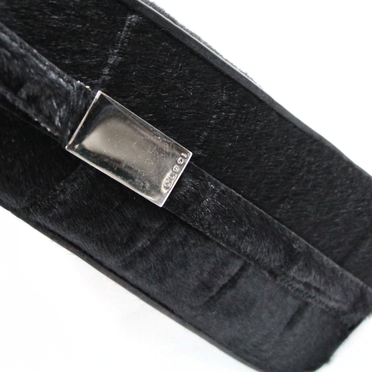 GUCCI Vintage Square Calf Hair Bag Black Size ONE SIZE