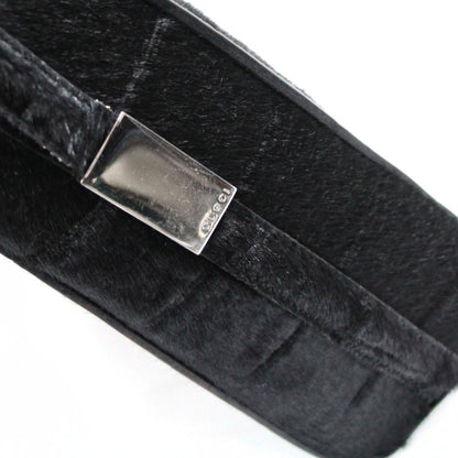 GUCCI Vintage Square Calf Hair Bag Black Size ONE SIZE