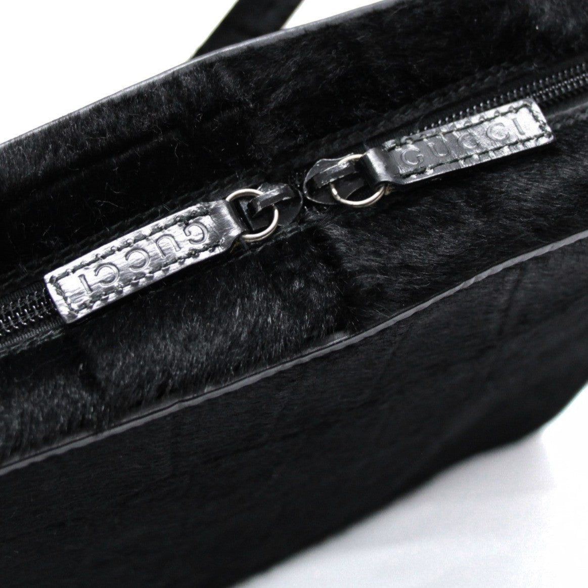 GUCCI Vintage Square Calf Hair Bag Black Size ONE SIZE