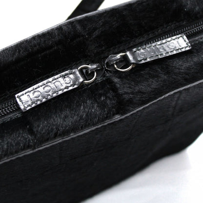 GUCCI Vintage Square Calf Hair Bag Black Size ONE SIZE