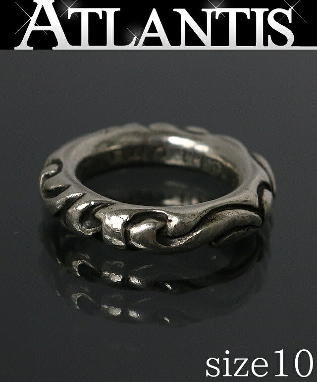 CHROME HEARTS Scroll Band Silver Ring SV925 Size ONE SIZE