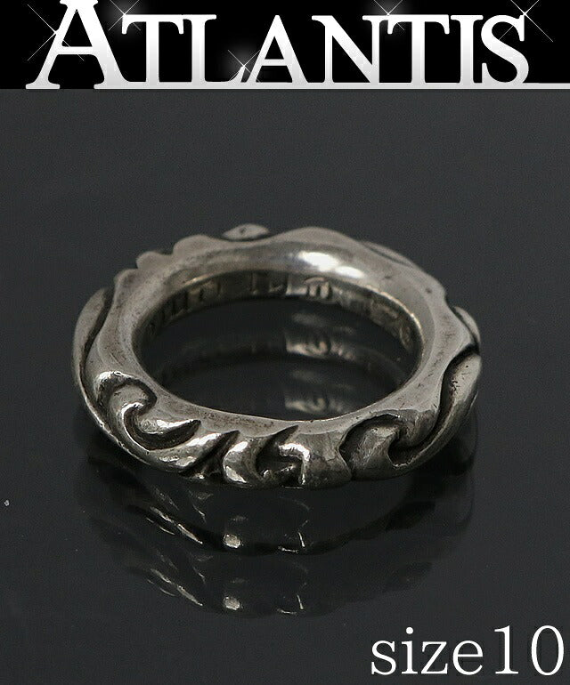CHROME HEARTS Scroll Band Silver Ring SV925 Size ONE SIZE
