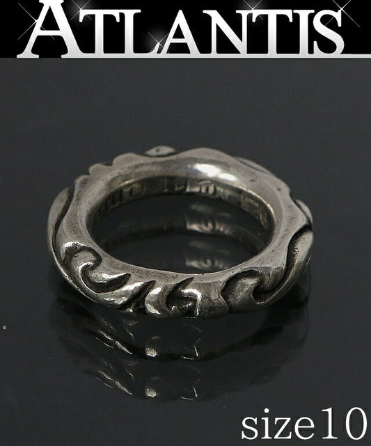 CHROME HEARTS Scroll Band Silver Ring SV925 Size US 5.5