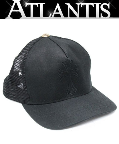 CHROME HEARTS Small Cross Trucker Black SV925 Size ONE SIZE