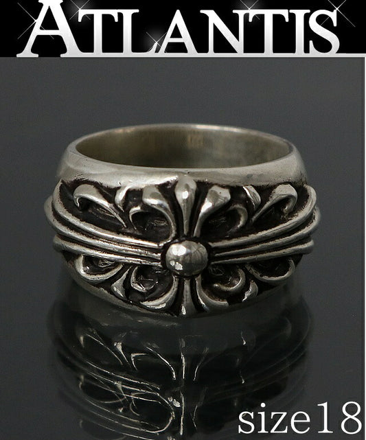 CHROME HEARTS Floral Cross Ring SV925 Size US 8.5