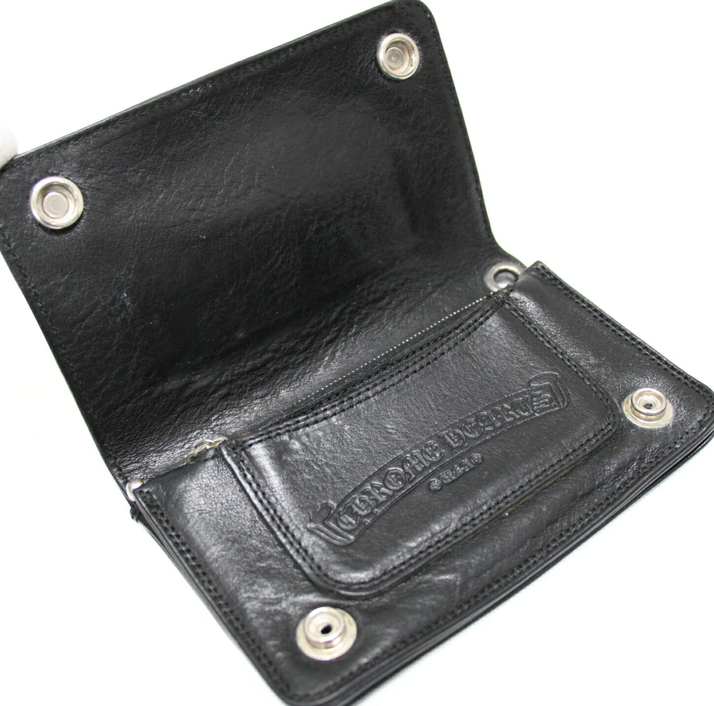 CHROME HEARTS Cross Button 1-Zip Patch Wallet Size ONE SIZE