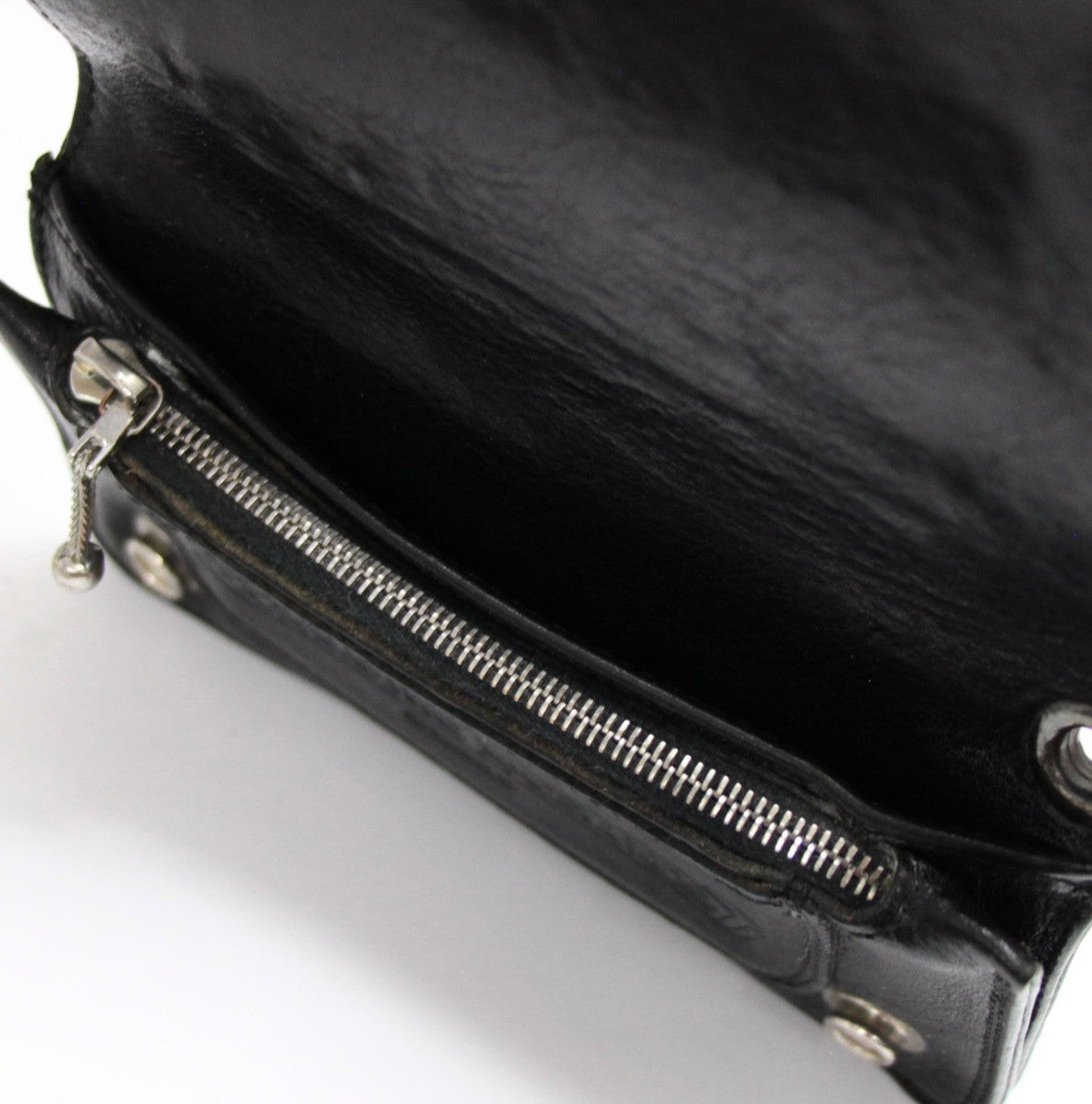 CHROME HEARTS Cross Button 1-Zip Patch Wallet Size ONE SIZE