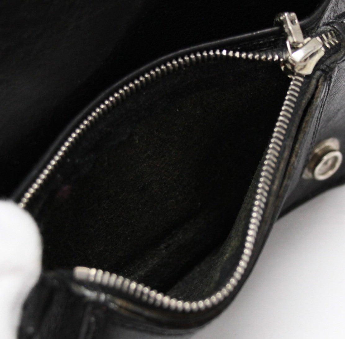 CHROME HEARTS Cross Button 1-Zip Patch Wallet Size ONE SIZE