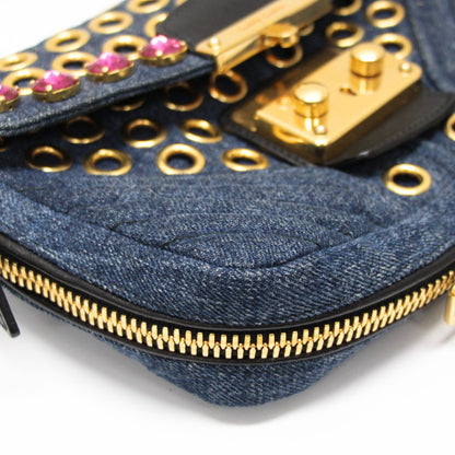 miumiu Biker Jewel Stud Denim
