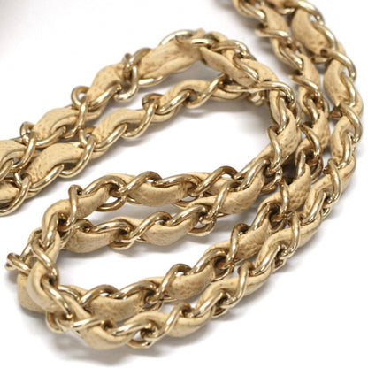 CHANEL Matelasse 25 Caviar Chain Bag Beige Size ONE SIZE