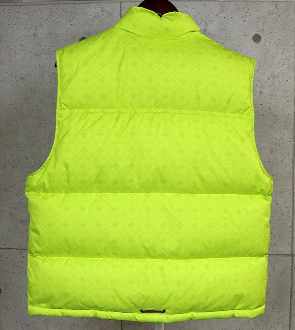 CHROME HEARTS STIFF CH Plus Pattern Down Lime Green Vest Size M