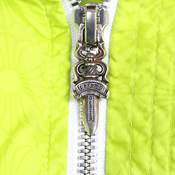 CHROME HEARTS STIFF CH Plus Pattern Down Lime Green Vest Size M