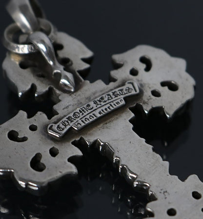 CHROME HEARTS Small Filigree Cross Charm SV925 Size ONE SIZE