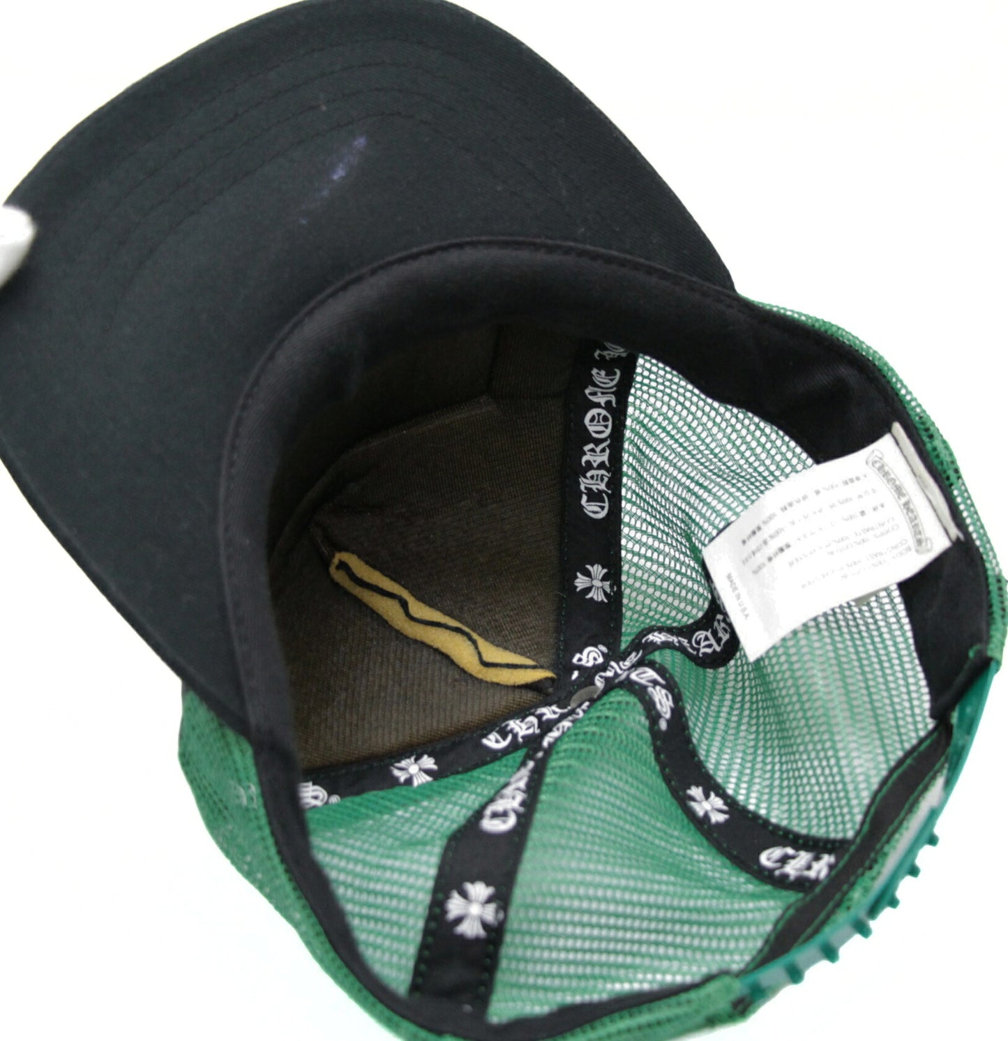 CHROME HEARTS Black/Green CH Logo Trucker Cap Size ONE SIZE
