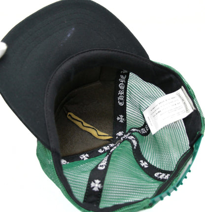 CHROME HEARTS Black/Green CH Logo Trucker Cap Size ONE SIZE