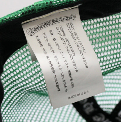 CHROME HEARTS Black/Green CH Logo Trucker Cap Size ONE SIZE