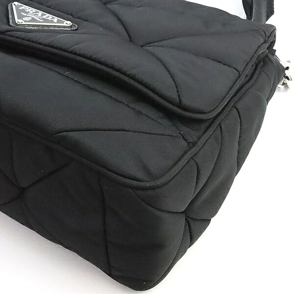 PRADA Padded Re-Nylon Triangle Logo Bag Black Size ONE SIZE