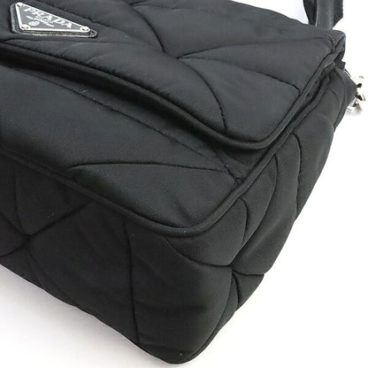 PRADA Padded Re-Nylon Triangle Logo Bag Black Size ONE SIZE