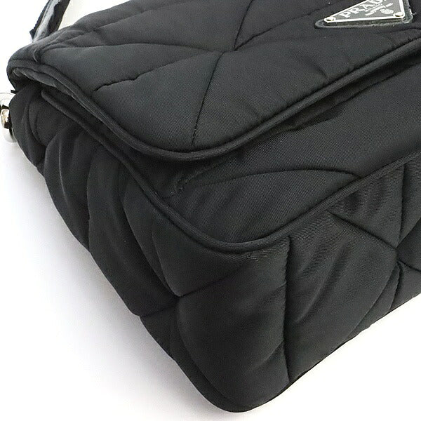 PRADA Padded Re-Nylon Triangle Logo Bag Black Size ONE SIZE