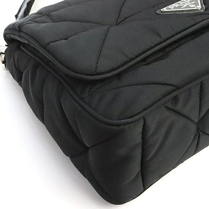 PRADA Padded Re-Nylon Triangle Logo Bag Black Size ONE SIZE