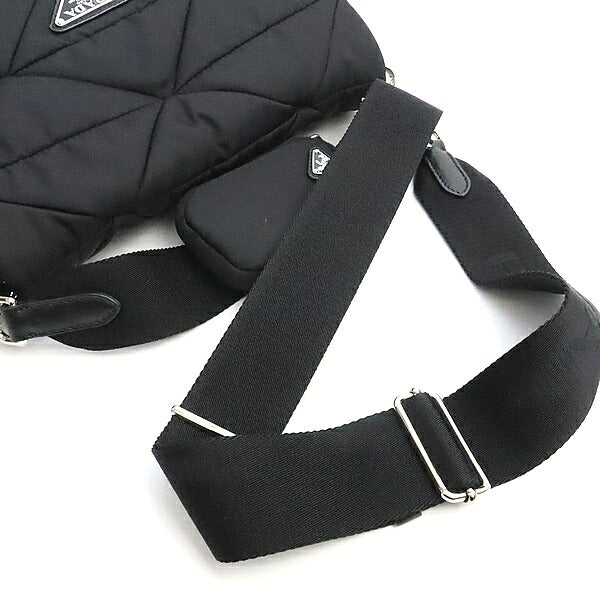 PRADA Padded Re-Nylon Triangle Logo Bag Black Size ONE SIZE