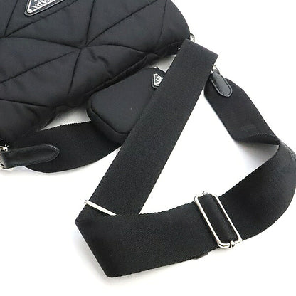 PRADA Padded Re-Nylon Triangle Logo Bag Black Size ONE SIZE