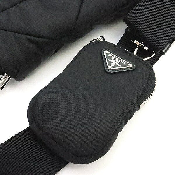 PRADA Padded Re-Nylon Triangle Logo Bag Black Size ONE SIZE