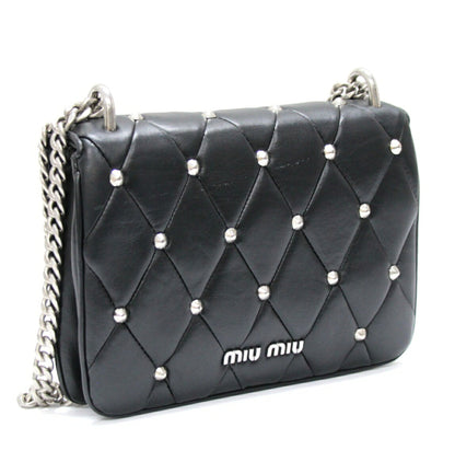 miumiu Studded Leather Chain Bag Black Size ONE SIZE