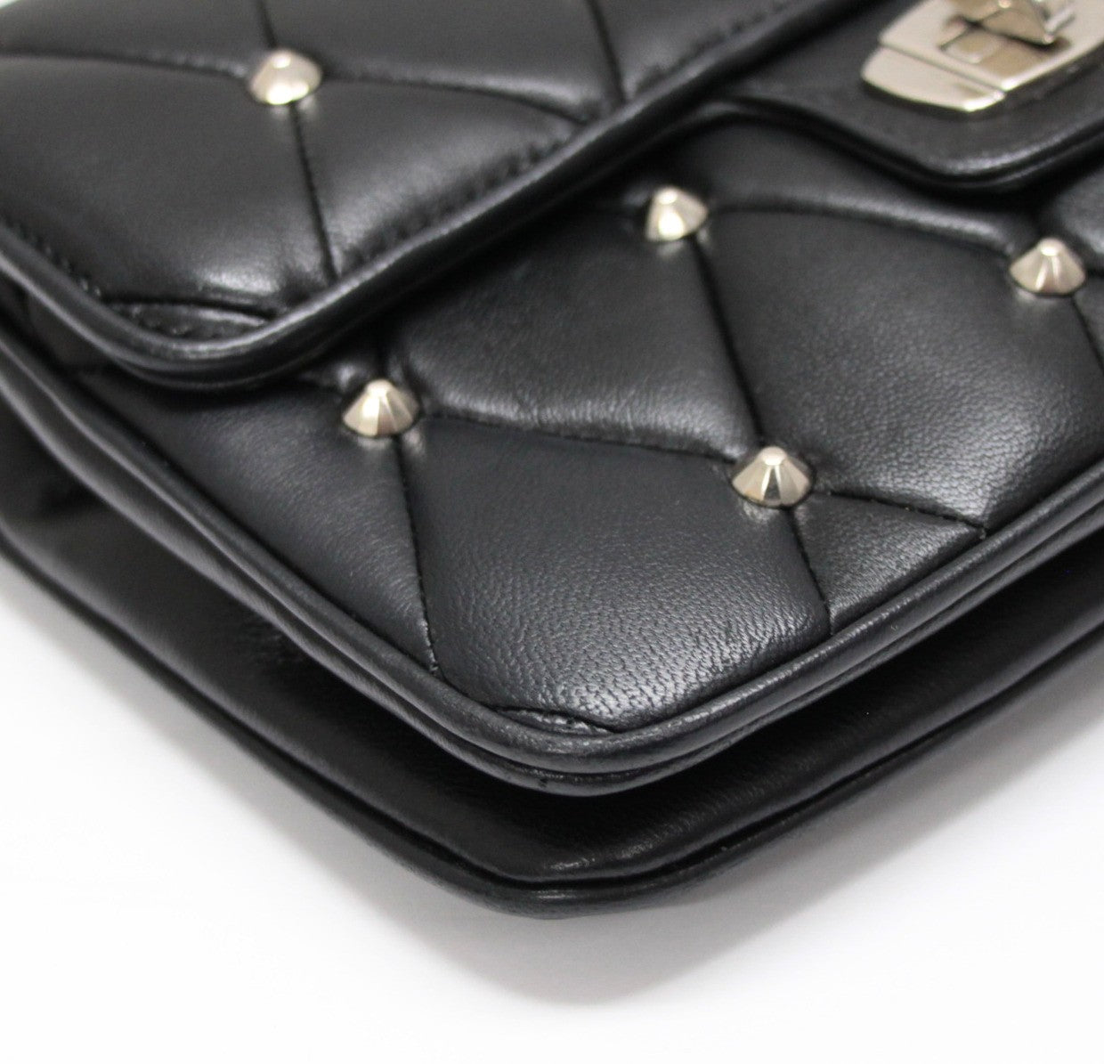 miumiu Studded Leather Chain Bag Black Size ONE SIZE