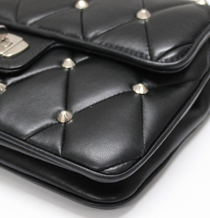 miumiu Studded Leather Chain Bag Black Size ONE SIZE