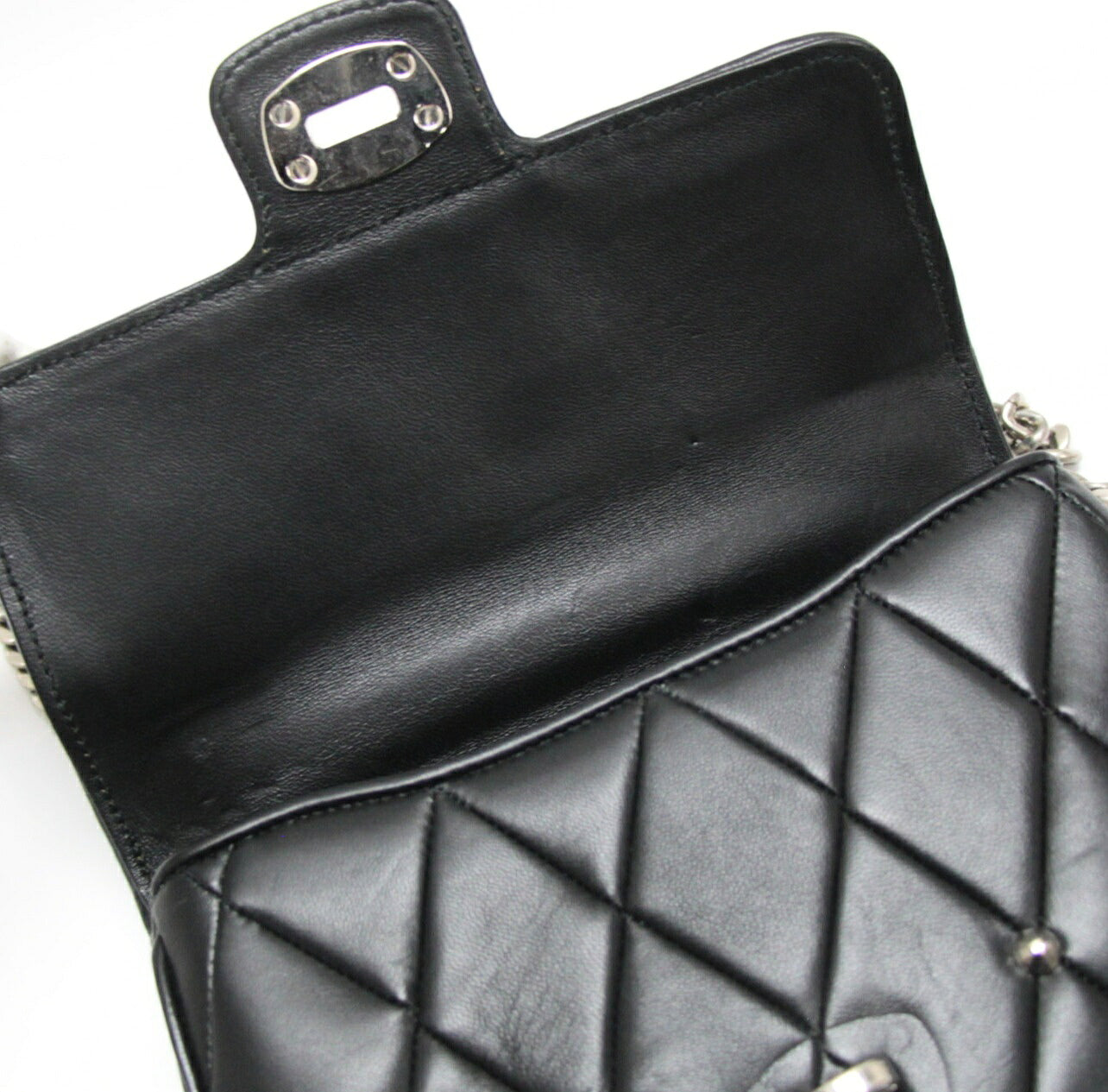miumiu Studded Leather Chain Bag Black Size ONE SIZE