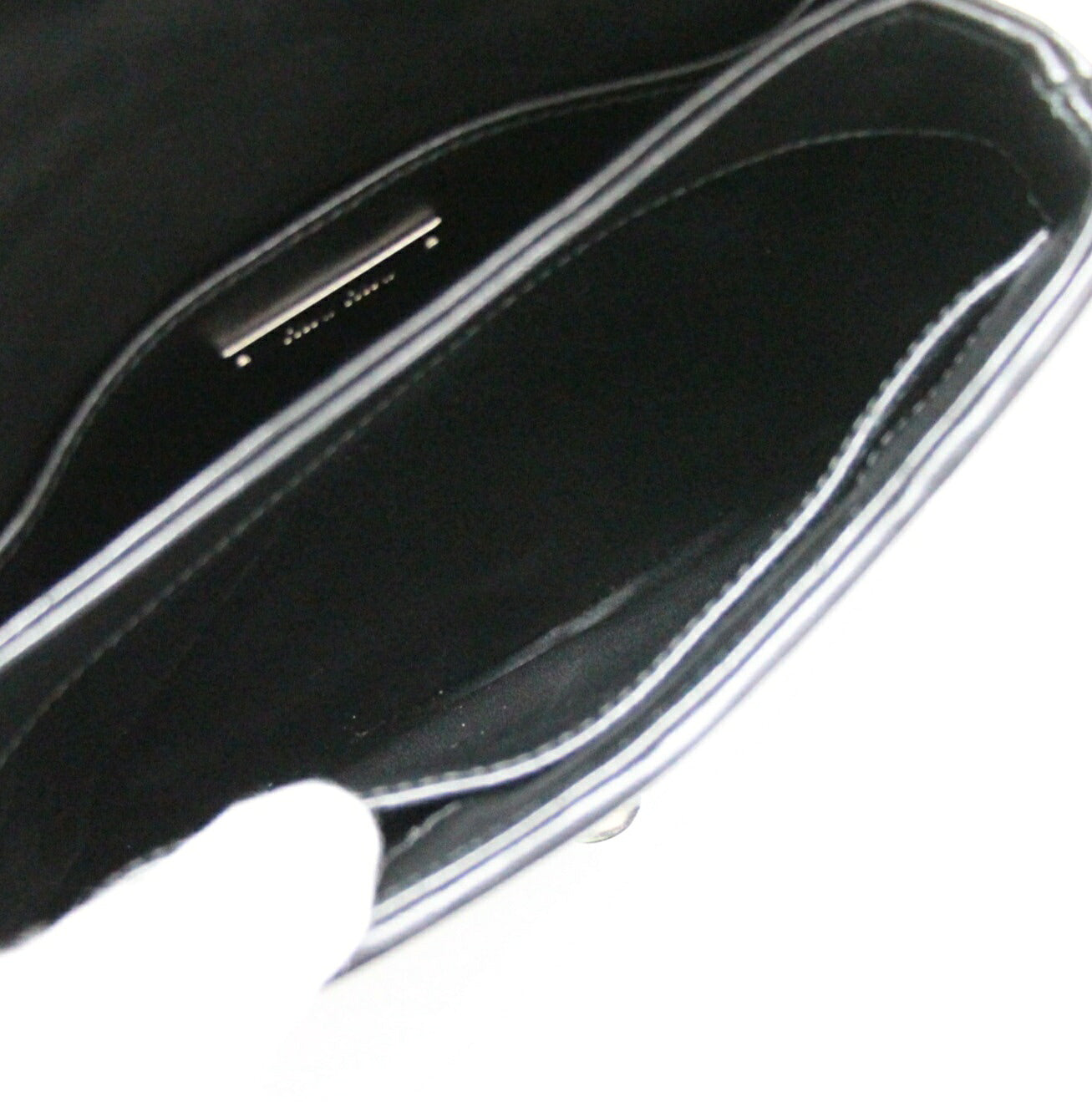 miumiu Studded Leather Chain Bag Black Size ONE SIZE