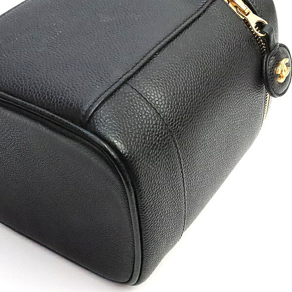 CHANEL Coco Mark Caviar Skin Vanity Bag Black Size ONE SIZE