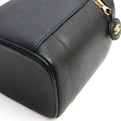 CHANEL Coco Mark Caviar Skin Vanity Bag Black Size ONE SIZE