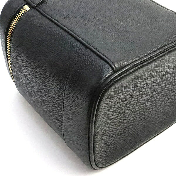 CHANEL Coco Mark Caviar Skin Vanity Bag Black Size ONE SIZE
