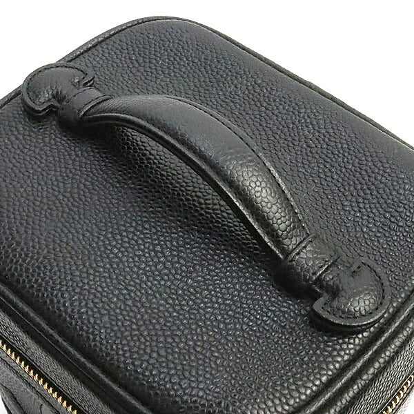 CHANEL Coco Mark Caviar Skin Vanity Bag Black Size ONE SIZE