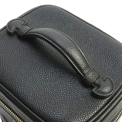 CHANEL Coco Mark Caviar Skin Vanity Bag Black Size ONE SIZE