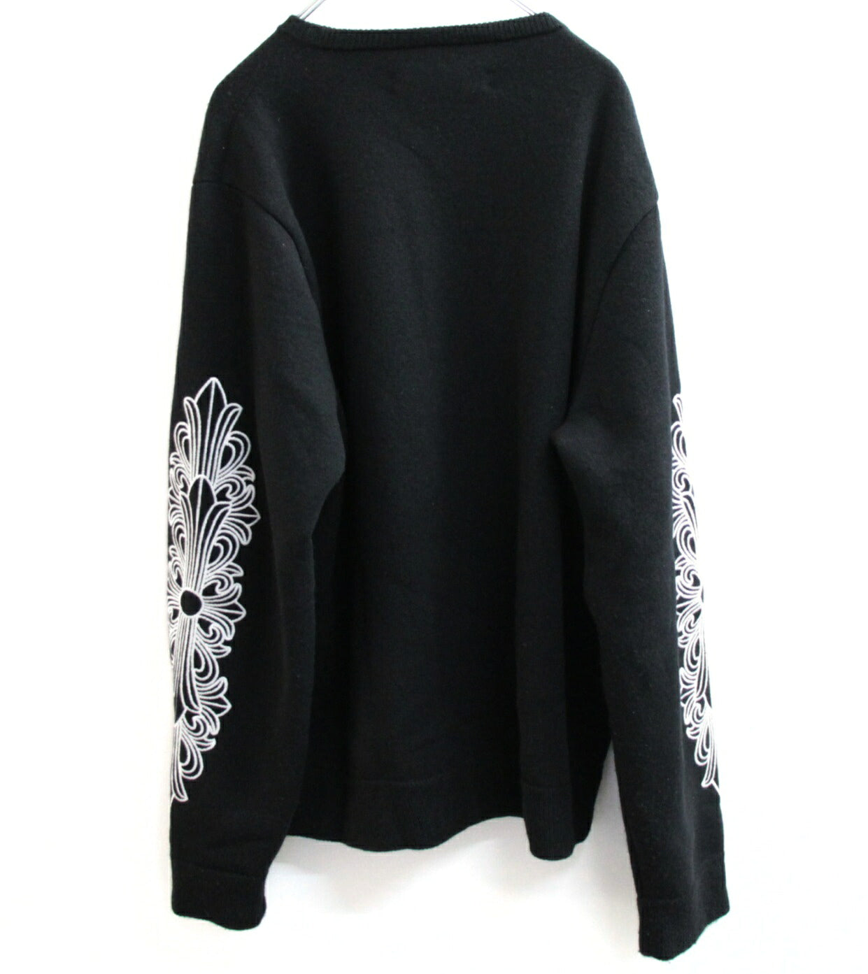 CHROME HEARTS New Floral Cross Cashmere Sweater Black Size L