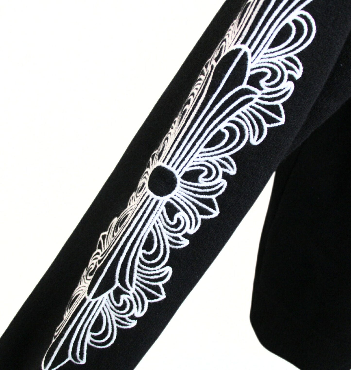 CHROME HEARTS New Floral Cross Cashmere Sweater Black Size L