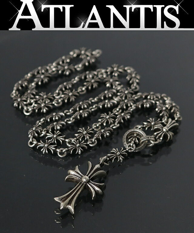 CHROME HEARTS Tiny Fat Cross ECH+ Rosary Choke Size Silver