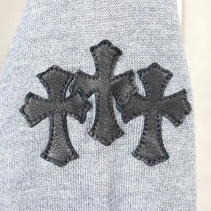 CHROME HEARTS Y NOT Cross Patch Long Sleeve Tee Gray Size L