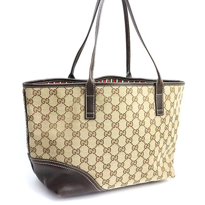 GUCCI GG Canvas New Britt Tote Bag Brown Size ONE SIZE