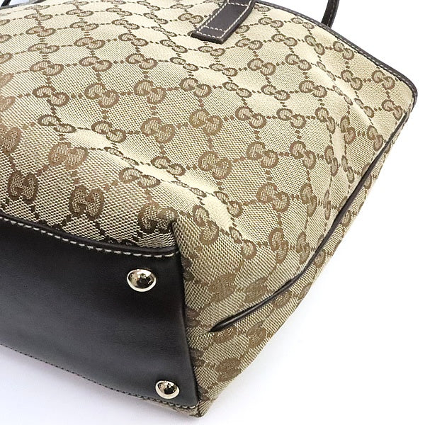 GUCCI GG Canvas New Britt Tote Bag Brown Size ONE SIZE