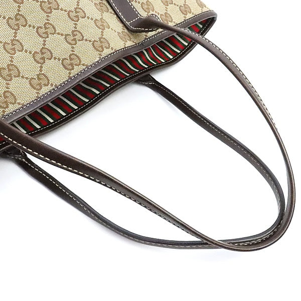 GUCCI GG Canvas New Britt Tote Bag Brown Size ONE SIZE
