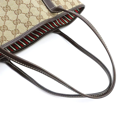 GUCCI GG Canvas New Britt Tote Bag Brown Size ONE SIZE