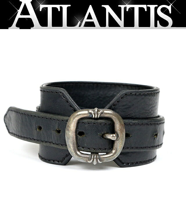 CHROME HEARTS Double R&R Leather Bracelet Size ONE SIZE