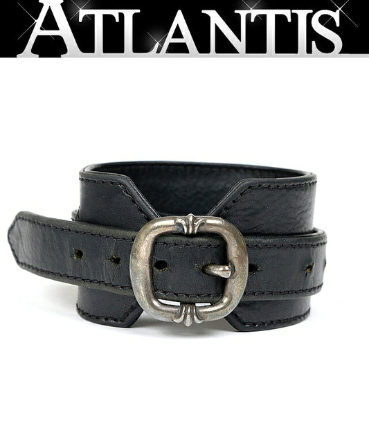 CHROME HEARTS Double R&R Leather Bracelet Size ONE SIZE