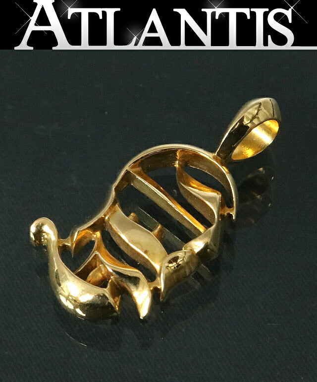 CHROME HEARTS 22K Vertical Logo Pendant Charm Size ONE SIZE